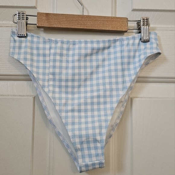 Selkie Swim Set Blue Gingham Babydoll Bikini Top & Bottoms - Picture 10 of 14